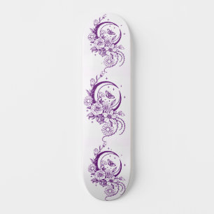 Skate Baralho de Lua Crescente Floral com Estilo de Tatu