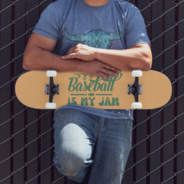Skate BASEBALL É O MEU JAM, uma bola de beisebol gráfica