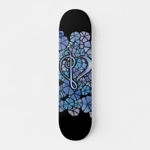 Skate Bass Treble Clef Note Music Heart Love