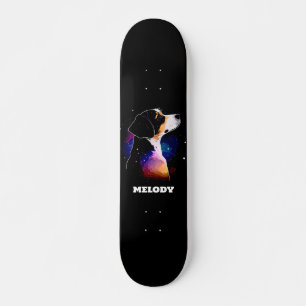 Skate Beagle No Cão De Pintura Colorida Galáxico