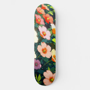 Skate Beautiful colorful anime flowers