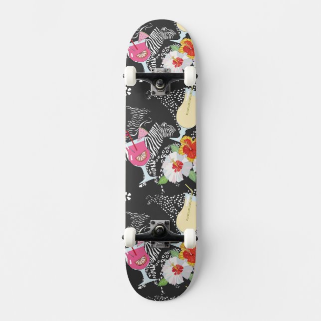 Skate Bebidas tropicais com animais (Frente)