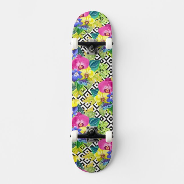 Skate Begónia e folhas de palmeira da orquídea (Frente)