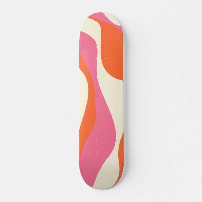 Skate Bei e Fluxo 4 - Rosa, Laranja e Creme (Frente)