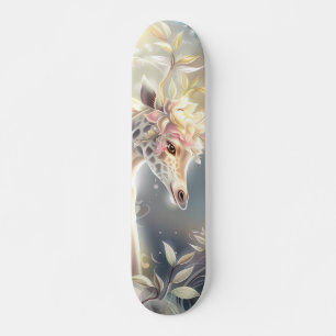 Skate Bela Fantasia Girafa Floral Aquarela