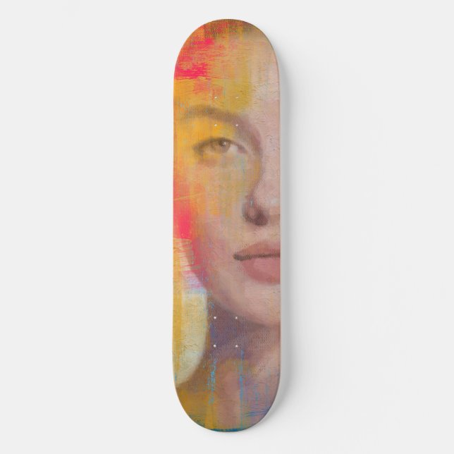 Skate Beleza Artística com Pinceladas Negras (Frente)