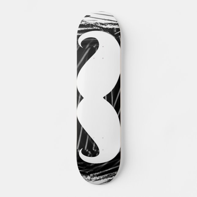 Skate Bigode branco engraçado (Frente)