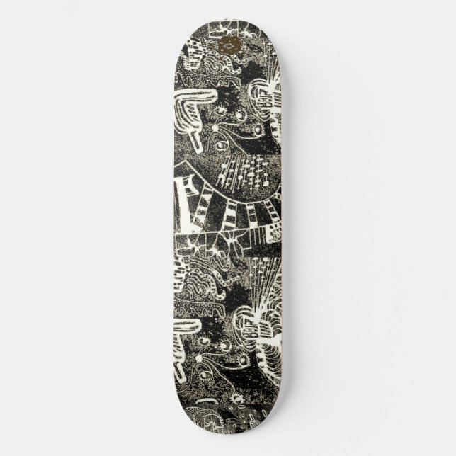Skate Black Sepia Abstract  (Frente)