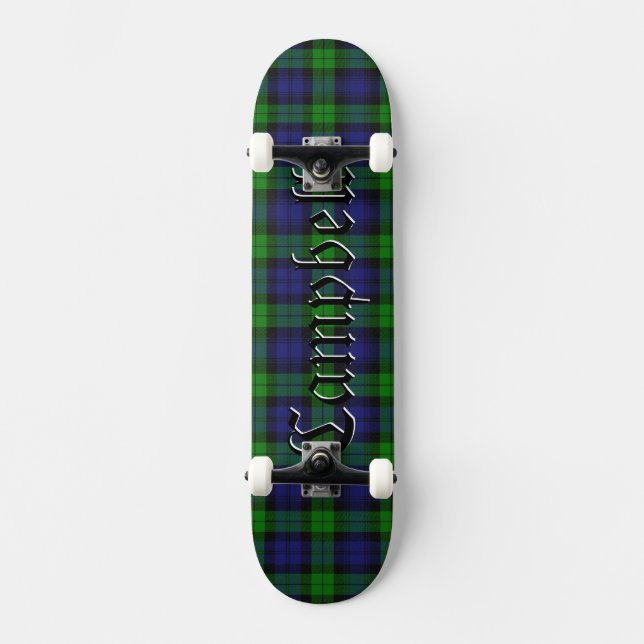 Skate Black Watch Campbell Tartan - Padrão de Xadrez esc (Frente)