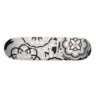 Skate black&white pattern with mandalas