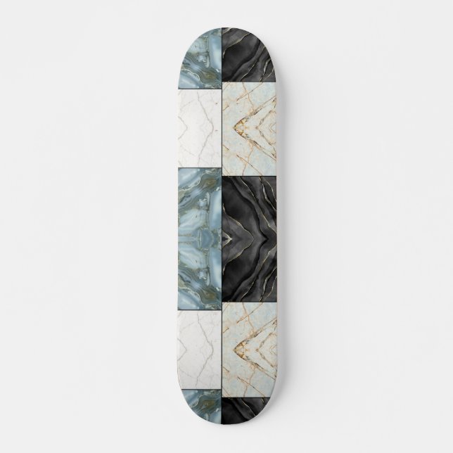 Skate Bloco Geométrico de Ágata de Mármore Abstrato Mode (Frente)