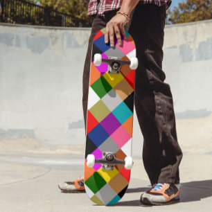 Skate Blocos de Cores Coloridos e Destacados Padrão de D
