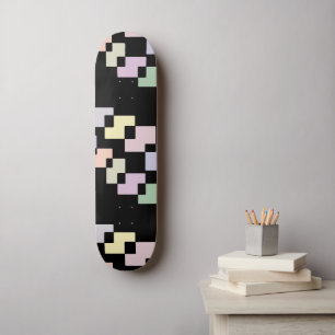Skate Blocos geométricos de Pastel em preto