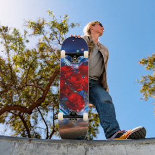 Skate Blooming Floral Heart Crystal