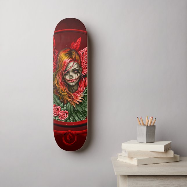 Skate Blossom Gótico, o anjo das rosas. (Arte de parede)