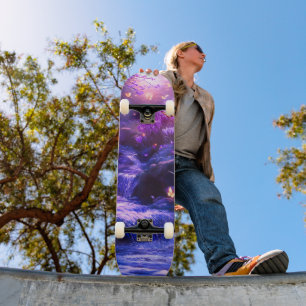 Skate Blossomas em cascata da Lavanda da meia-noite