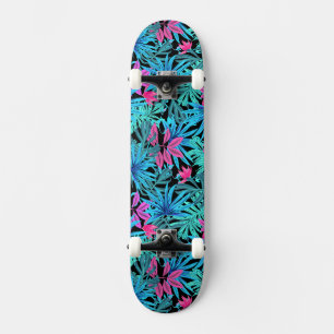 Skate Blue and Pink Tropical Leaves