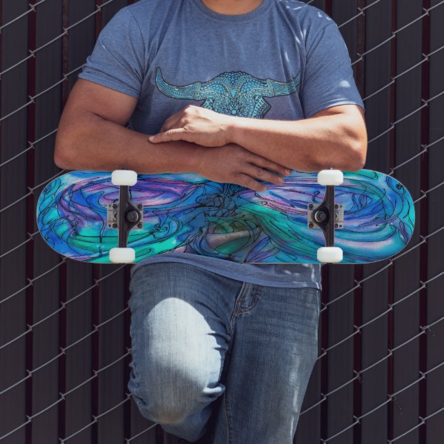 Skate Blue Fantasy Watercolor (Ao ar livre 3)