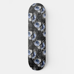 Skate Blue Floral Skull Series Design 1
