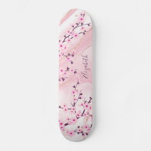 Skate Blush Marble Cherry Blossom Monograma Girls