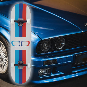 Skate BMW M stripes e arte dos rins, branco