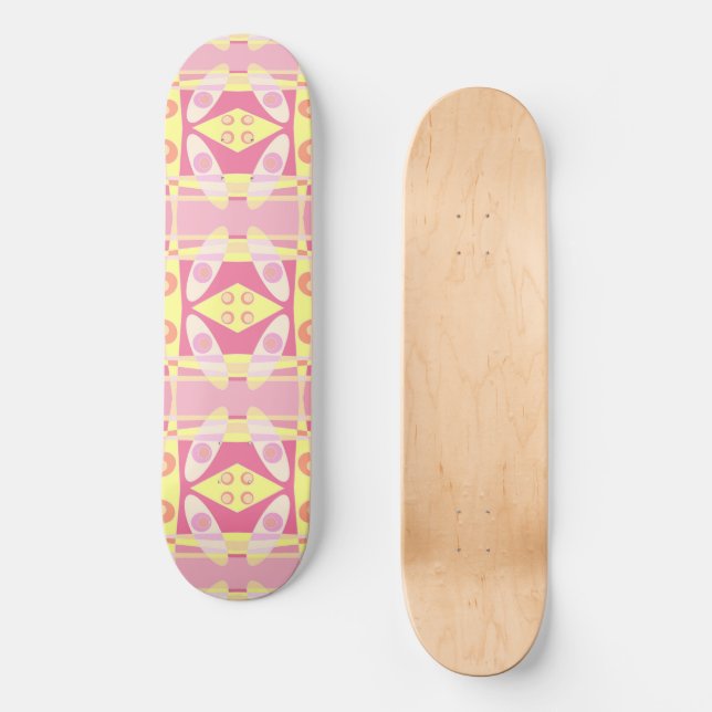 Skate Bohemian Chintz 24 Bubblegum Amarelo Rosa (Frente)