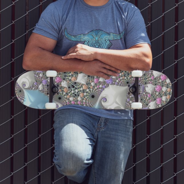 Skate Boho Hippie Trippy Pastel Colorido Fractal (Ao ar livre 3)