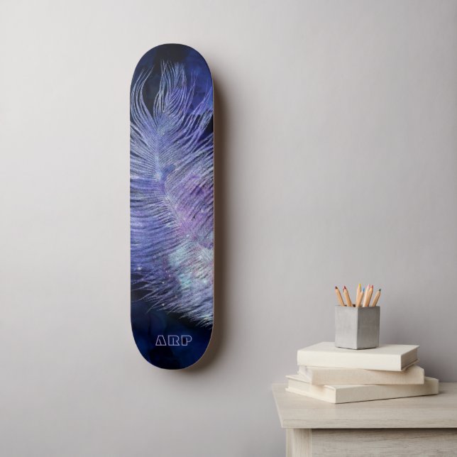 Skate *~* Boho Midnight Sky Cosmmmic Pastel Feather (Arte de parede)