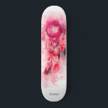Skate *~* Boho. Tribal Shamanic Sagrado. Dream Catcher<br><div class="desc">* Western BOHO American Watercolor Abstrato Dream Catcher Journey com adoráveis penas como símbolo Shamanic para um Nativo Americano Healer Espiritual ou design BOHEMIAM. * . *** As cores são, na sua maioria, cores DEEP PINK RED MAGENTA em BRANCO. Este abstrato de caça e penas modernas, criativas de vassoura e...</div>