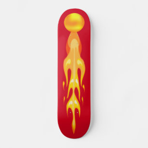 Skate Bola de dragão flamejante em vermelho e amarelo so