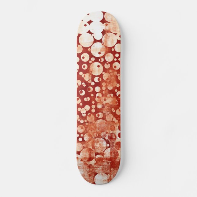 Skate Bolhas Brancas Vermelhas Modernas Abstrato, com pa (Frente)