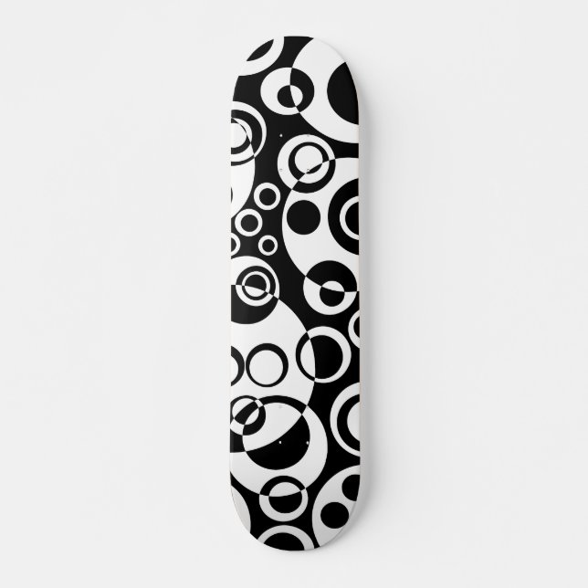Skate Bolhas de abstrato 01 - B/W (Frente)