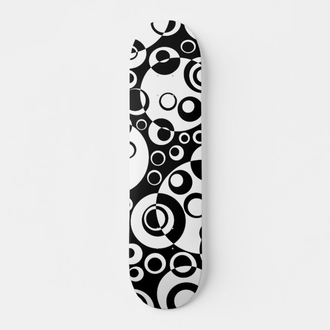 Skate Bolhas de abstrato 02 - B/W (Frente)