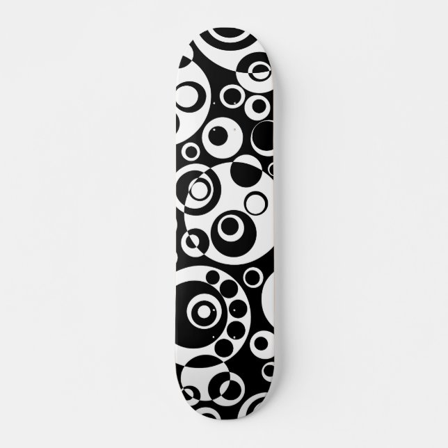Skate Bolhas de abstrato 03 - B/W (Frente)
