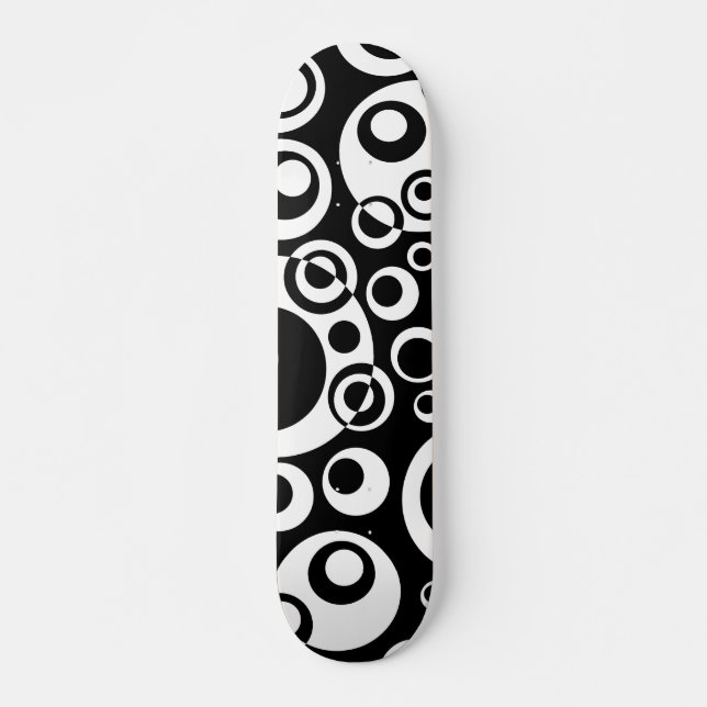 Skate Bolhas de abstrato 04 - B/W - Retrospectiva (Frente)