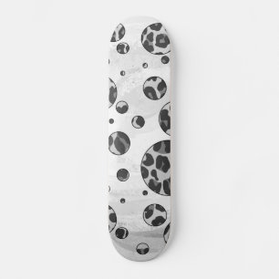 Skate Bolinhas Leopardo Preto e Branco