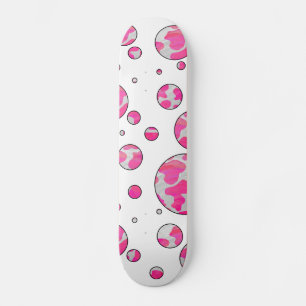 Skate Bolinhas rosa e branco