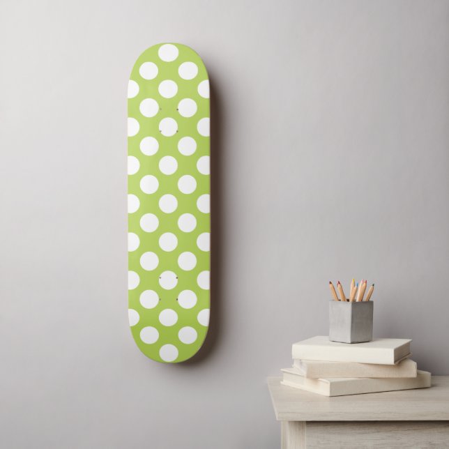 Skate Bolinhas verdes, padrão de Bolinhas, pontos, ponto (Arte de parede)