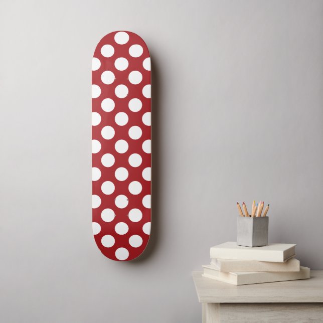Skate Bolinhas Vermelhas, Padrão de Bolinhas, Pontos, Po (Arte de parede)