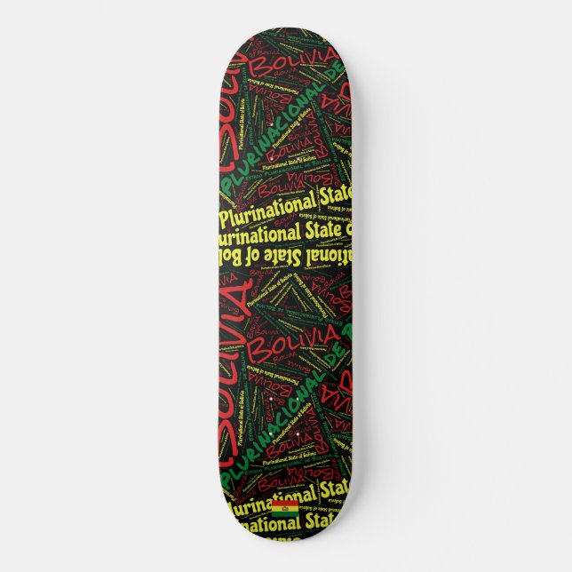 Skate Bolivia National Pride Wordcloud (Frente)