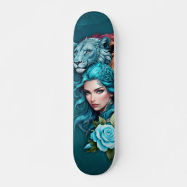 Skate Bonita cabeça de mulher com olhos expressivos