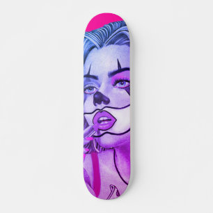 Skate Bonita Menina Palhaçada Maquiagem Rosa