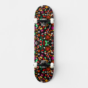 Skate Bonita textura floral colorida vintage