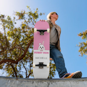 Skate Bonito Coelhinho Mãe Rosa Personalizado
