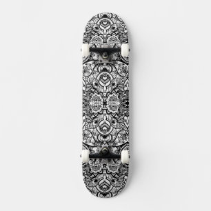 Skate Bonito floral paisley preto e branco