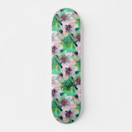 Skate Bonito Monograma da árvore de cereja Sakura japone