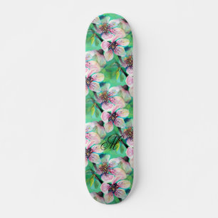 Skate Bonito Monograma da árvore de cereja Sakura japone