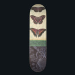 Skate Borboleta Decorativa Brocade pelo Vision Studio<br><div class="desc">Este design de brocade decorativo do Vision Studio apresenta borboletas com impressões florais em blocos separados. O fundo brando do bloco que apresenta as borboletas contrasta bem com sua coloração escura. Peça sua cópia agora!</div>