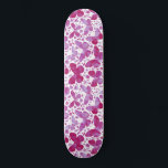 Skate Borboletas Aquarela Magenta Rosa<br><div class="desc">Pintura de borboletas cor-de-água magenta e branca.</div>