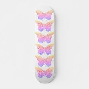 Skate Borboletas Brilho Rosa Roxo